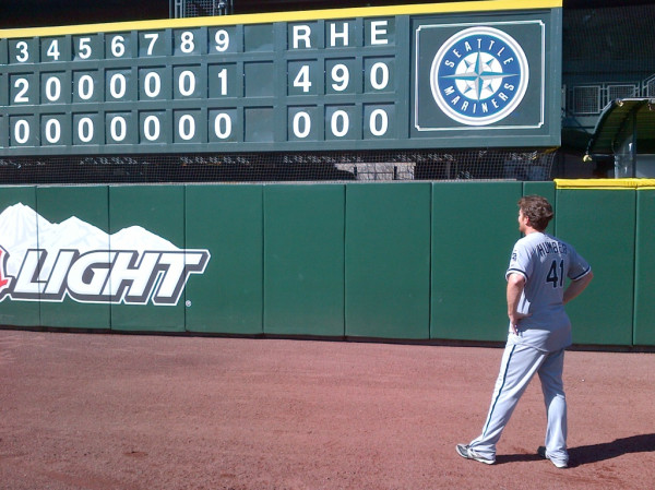 Humber Humber admires his perfect game against the low-hitting Seattle Mariners: April 21, 2012