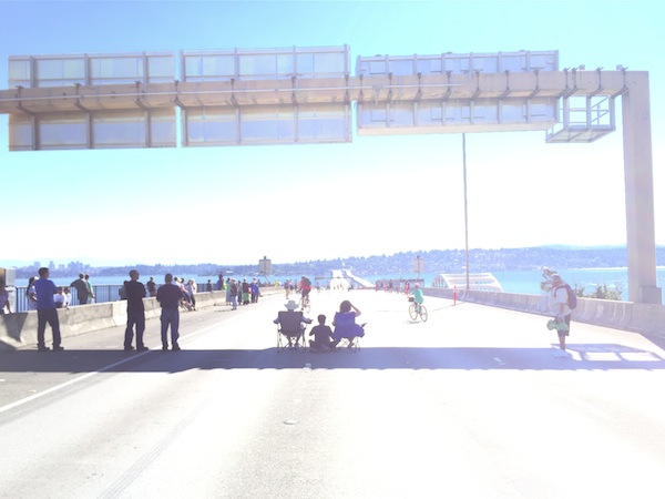 I-90 bridge during Blue Angels practice