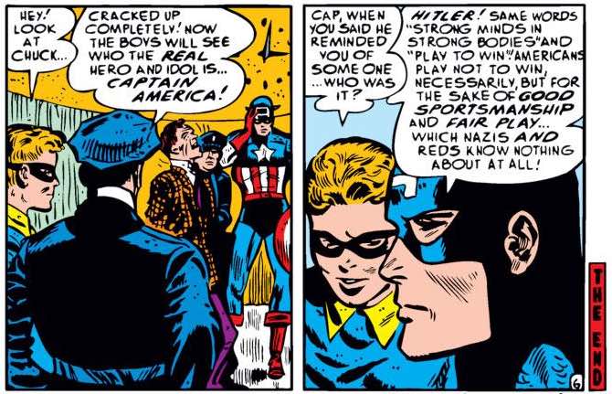 The last story in the last issue of Captain America in the 1950s