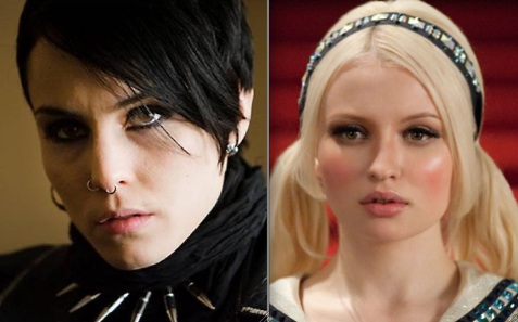 Lisbeth Salander from "The Girl with the Dragon Tattoo" and Baby Doll from "Sucker Punch"