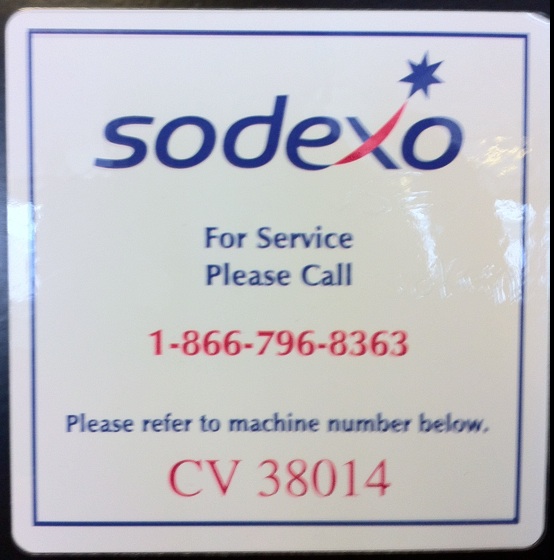 Sodexo change machine: NO CASH VALUE