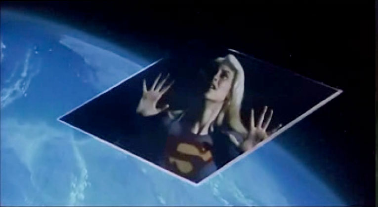 Supergirl (Helen Slater) trapped in the Phantom Zone