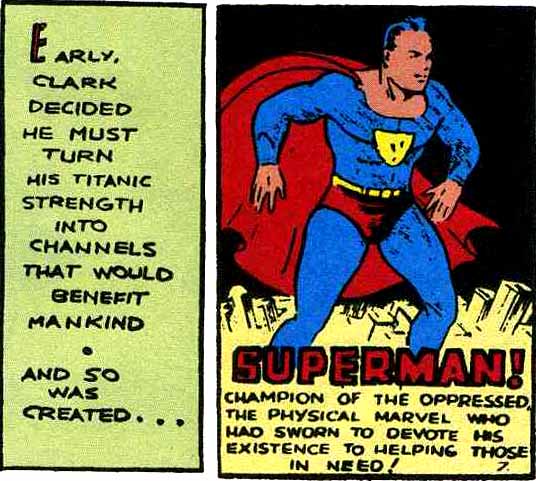 A panel from Action Comics No. 1, June 1938