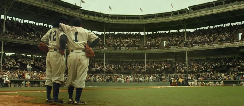 Jackie Robinson and Pee Wee Reese in 42