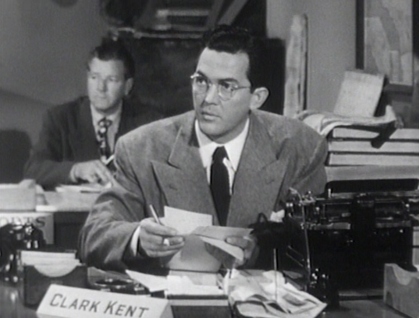 Kirk Alyn as Clark Kent in "Superman," the serial, 1948