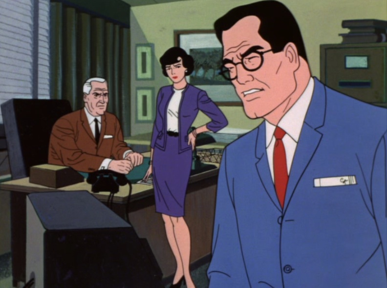 Clark Kent, sick, in the 1966 cartoon "The New Adventures of Superman"