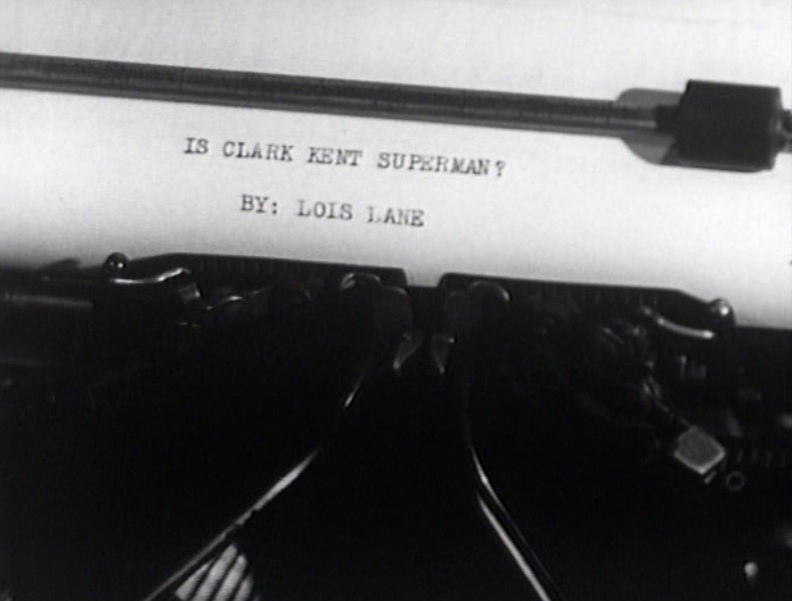 "Is Clark Kent Superman? By Lois Lane" Screenshot from "Atom Man vs. Superman," 1950