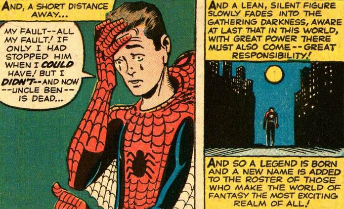 The origin of Spider-Man, from Amazing Fantasy #15