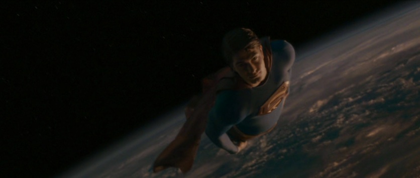 Superman (Brandon Routh), with Earth in the background, in "Superman Returns" (2006)